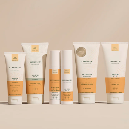 Solprodukter spf før og efter solpleje til børn og voksne